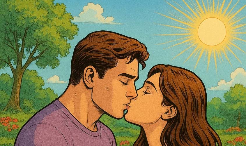 O romance está no ar!