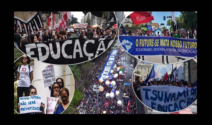 Na Paulista, milhares de estudantes protestam contra desmonte da Educação