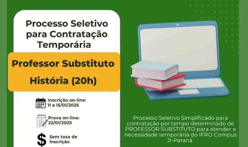 Campus seleciona professor substituto na área de História