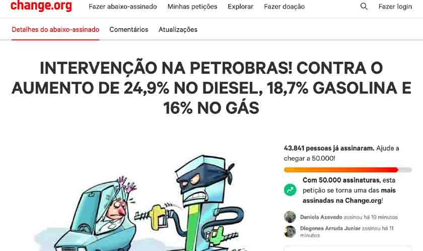 40 mil assinam petição reivindicando intervenção na Petrobras