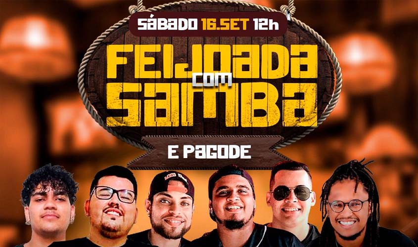 Grupo A Trupe estreia na 'Feijoada com Samba e Pagode', a noite tem 'Sábado Forrozeiro'