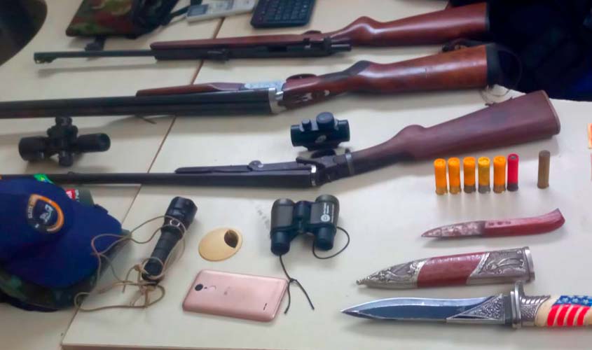 Ji-Paraná: Polícia Militar recupera armas e prende suspeitos de furto