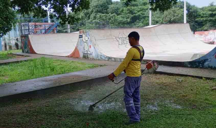 Prefeitura de Porto Velho realiza limpeza e melhorias no Skate Parque