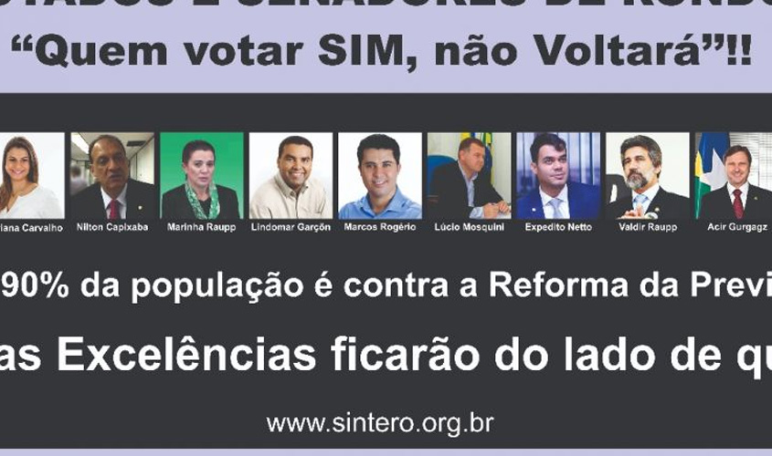 Sintero mobiliza contra a reforma da previdência proposta pelo governo