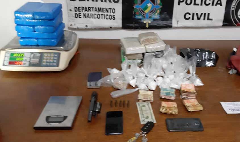 Denarc prende dois acusados de tráfico e apreende mais de 18 KG de cocaína na capital