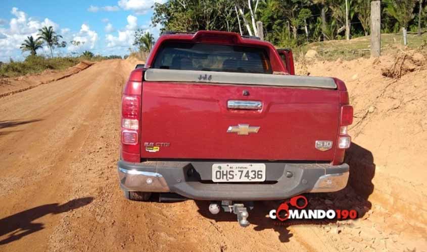 PM de Guajará-Mirim recupera caminhonete que foi roubada em Ji-Paraná durante a madrugada de sexta-feira