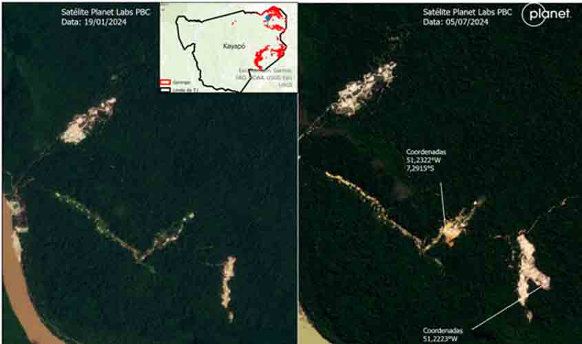 Garimpo devastou 584 campos de futebol em apenas três Terras Indígenas da Amazônia no primeiro semestre de 2024