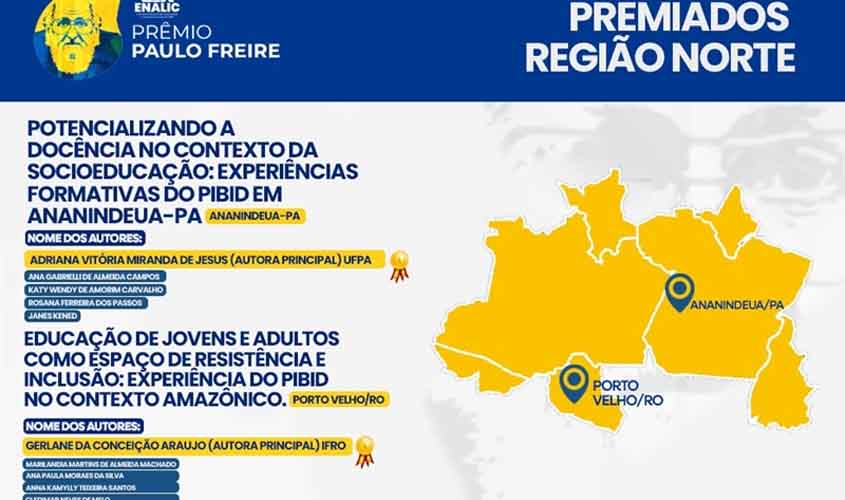 Campus Porto Velho Zona Norte vence Prêmio Paulo Freire como melhor trabalho da Região Norte