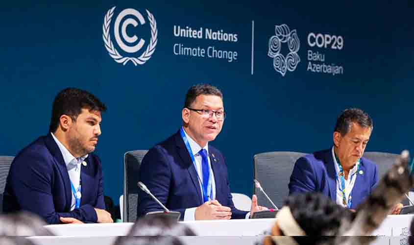 ROCHA FAZ DISCURSO NA COP 29 E PERGUNTA: 'QUEM VAI PAGAR PARA QUE A FLORESTA FIQUE EM PÉ'?