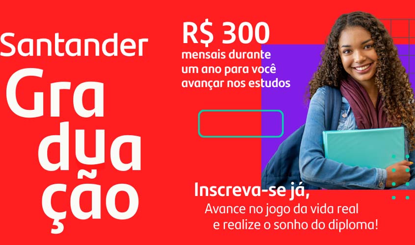 Santander abre inscrições para 2 mil bolsas de estudo de R$ 3.600 para universitários