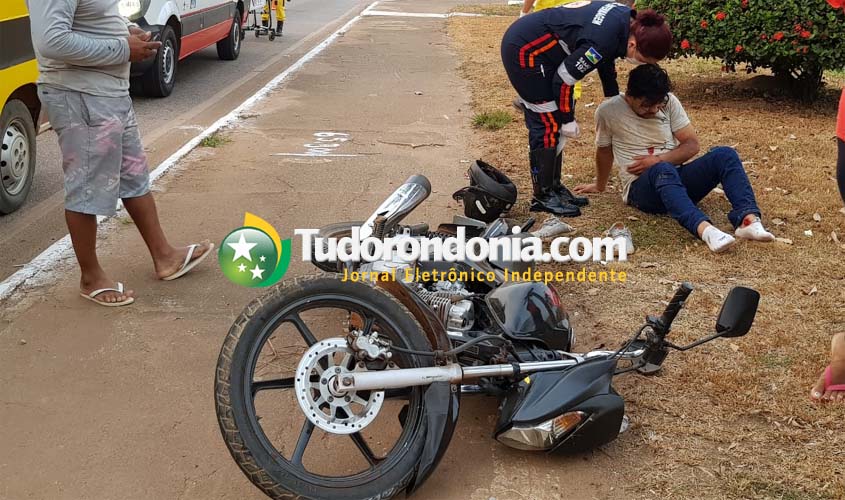 Motociclista dorme e sofre queda na Avenida Jorge Teixeira