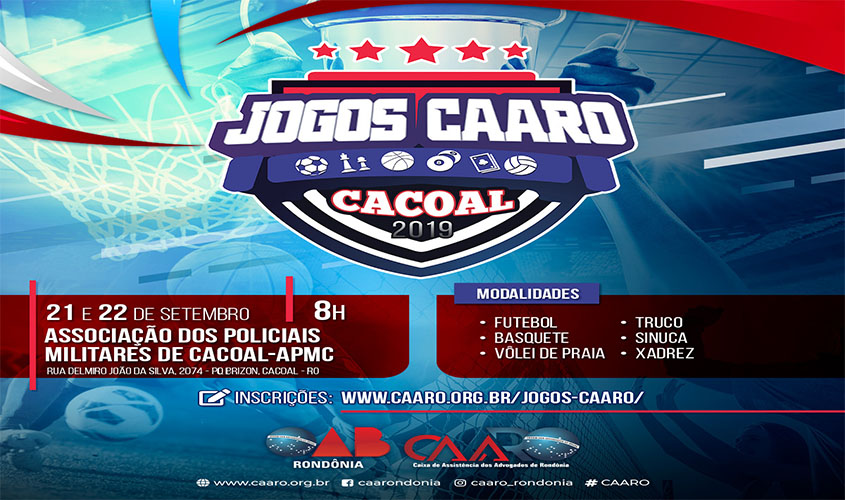 Jogos CAARO acontecem em Cacoal neste fim de semana