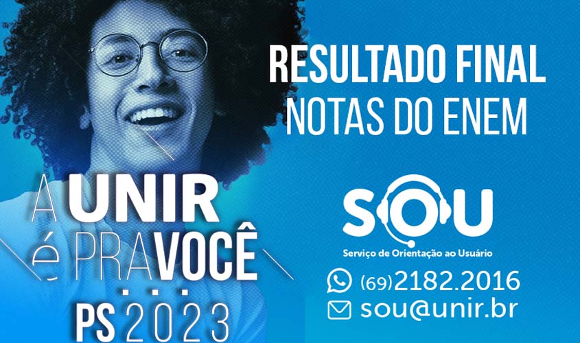 Divulgado resultado final do PS UNIR 2023 com notas do Enem