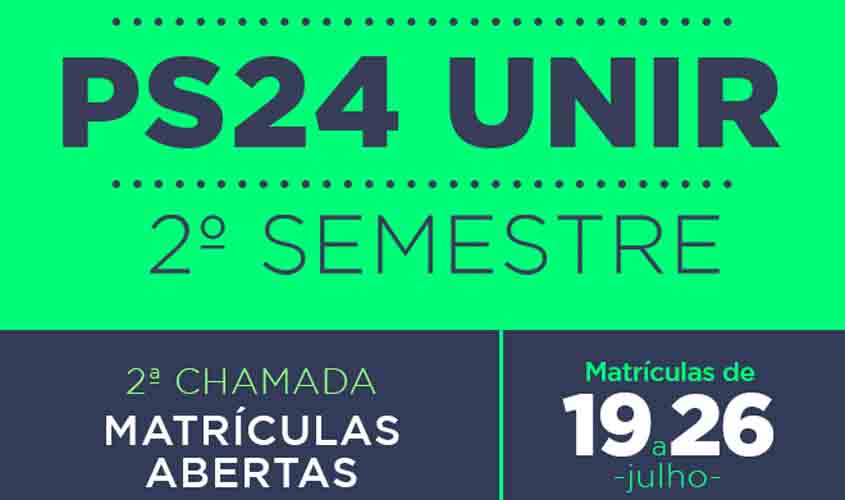 UNIR - Matrículas em 2ª chamada para cursos do 2° Semestre iniciam neste dia 19