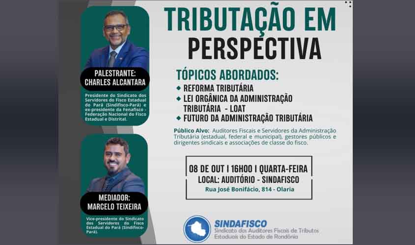 Administração Tributária será tema de palestra em Porto Velho