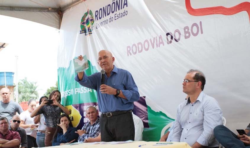 Governador Confúcio Moura autoriza o o asfaltamento da Rodovia do Boi no Sul de Rondônia