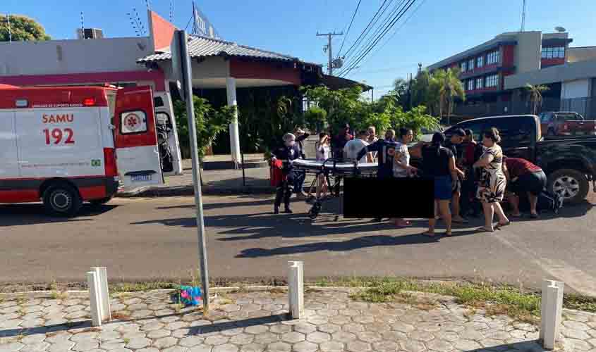 Motociclista Fica Ferido em Colisão com Caminhonete que Avançou Preferencial em Porto Velho