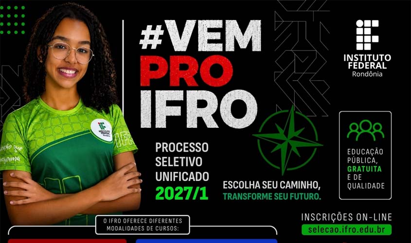 IFRO publica minutas dos editais do Processo Seletivo 2027/1