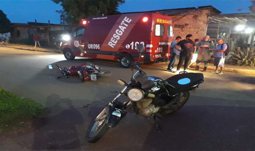 Colisão entre duas motos deixa quatro pessoas feridas