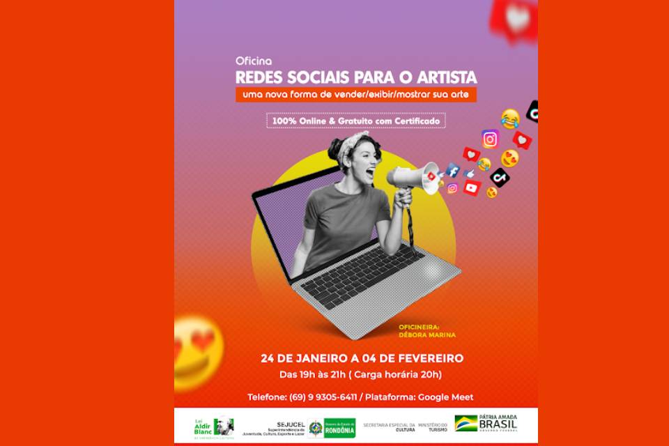 Oficina “Redes Sociais para os artistas – Uma nova forma de vender/ exibir/ mostrar sua arte”