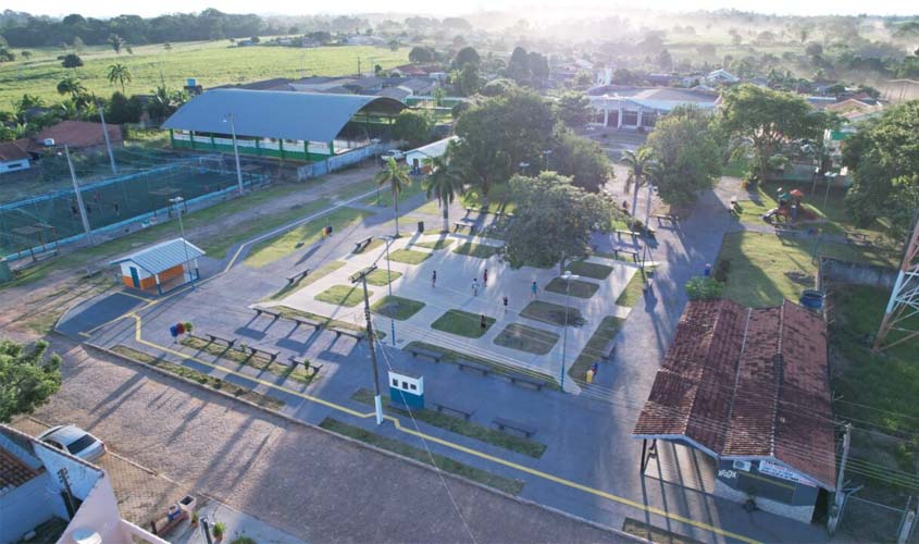 Município conta com nova praça municipal totalmente revitalizada pelo Governo de RO