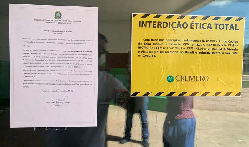 Cremero confirma denúncias do Ministério Público e interdita hospital municipal 