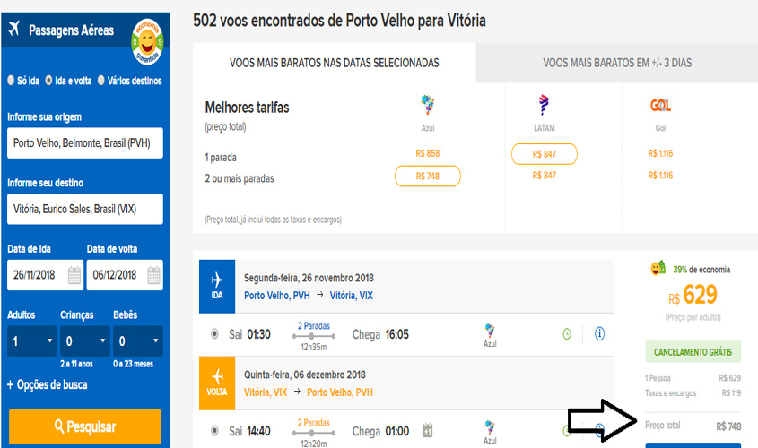 Passagens aéreas de ida e volta a partir de R$ 399 nos voos de Porto Velho nas promoções deste final de semana; confira todas as ofertas