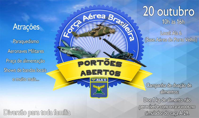 Portões Abertos 2018 acontece hoje em Porto Velho das 10h às 16h