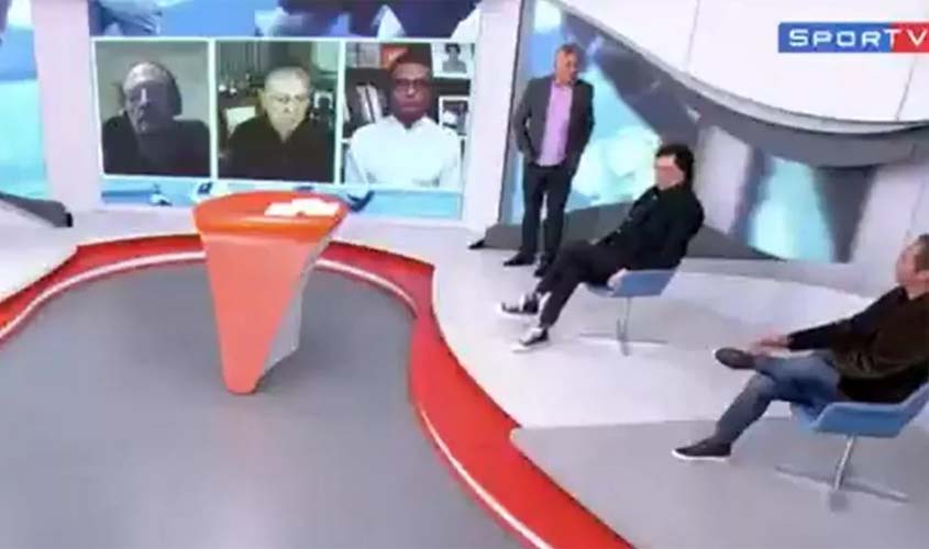 Cleber Machado repreende Caio Ribeiro ao vivo por defesa de Robinho (VÍDEO)