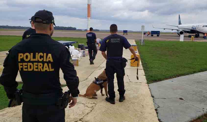 PF e Receita Federal realizam ação conjunta de combate ao tráfico interestadual de drogas no aeroporto de Vilhena