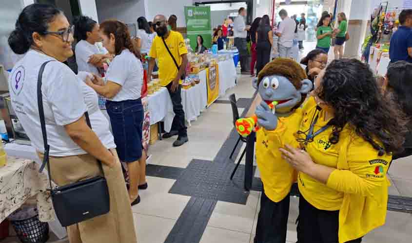 Ações educativas promovem conscientização no trânsito durante Feira da Mulher Empreendedora, em Porto Velho