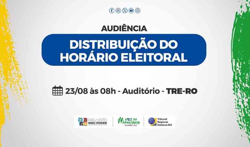 TRE-RO realizará audiência pública para distribuição do horário eleitoral gratuito da capital