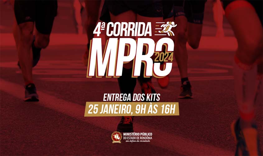 Entrega de kits para os inscritos na IV Corrida do MPRO será nesta quinta-feira (25/1) no edifício-sede da Instituição