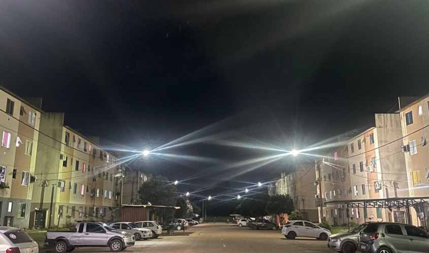 Luminárias de LED começam a ser instaladas no Jardim Santana e residencial Orgulho do Madeira