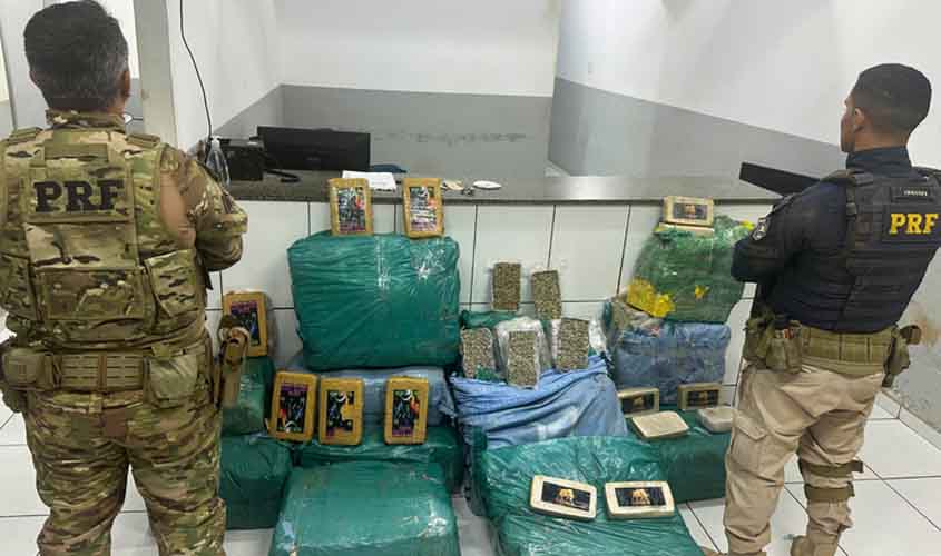PRF apreende mais de 360 kg de drogas escondidos em carga de milho no Maranhão