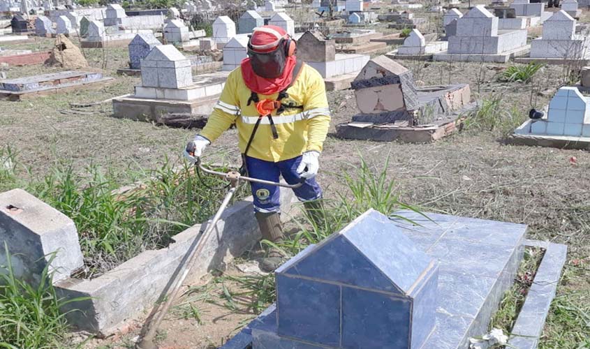 Semusb realiza limpeza nos cemitérios públicos