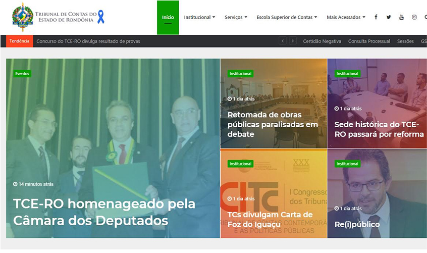 TCE-RO lança novo portal com mais recursos, acessibilidade e funcionalidades