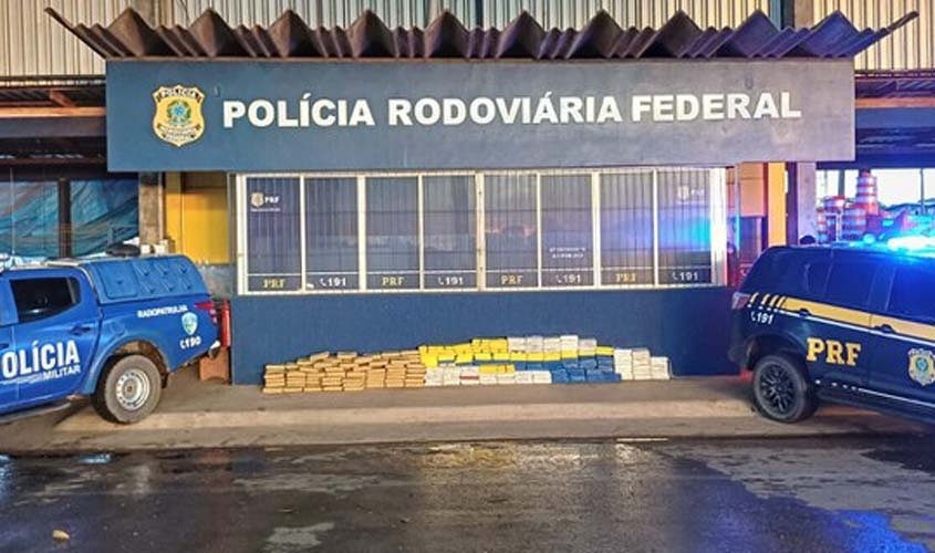 PRF e PMRO apreendem 300 kg de drogas em RO