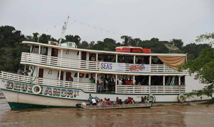 Barco Deus é Amor realiza segunda viagem do ano na próxima segunda-feira para as comunidades do rio Machado