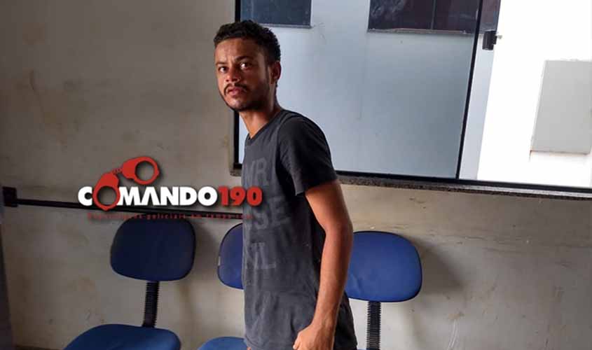 PM de folga prende indivíduo com peças de roupas de procedência duvidosa, em Ji-Paraná  