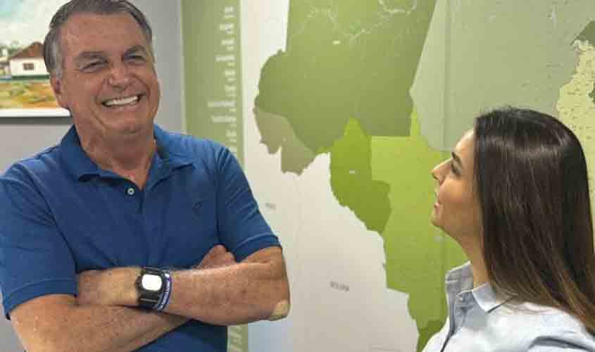 Bolsonaro confirmou vinda a Porto Velho durante encontro com Mariana Carvalho, em Brasília