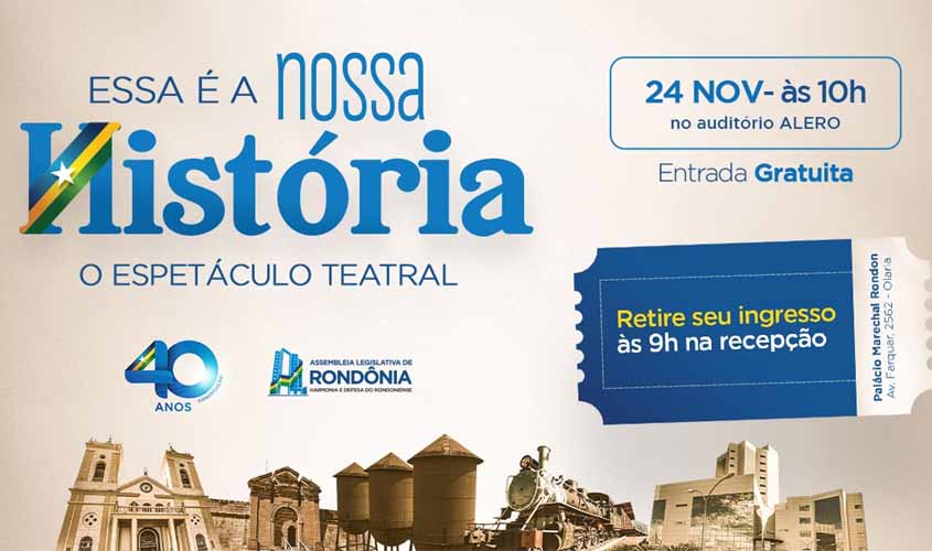 Peça teatral sobre história de Rondônia será apresentada na Alero nesta sexta-feira, 24