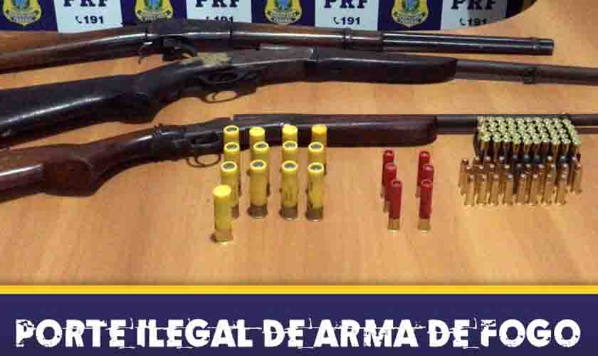 Em Ariquemes/RO, PRF apreende diversas armas e munições