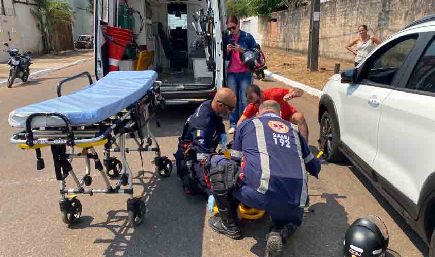 Motociclista que teria avançado preferencial  fica gravemente ferido após colisão na capital