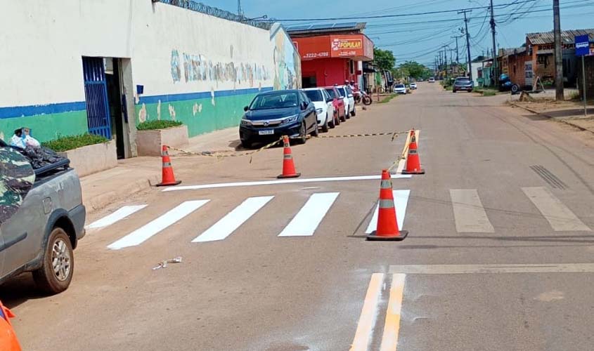 Prefeitura de Porto Velho reforça segurança no trânsito com implantação e revitalização de faixas de pedestres