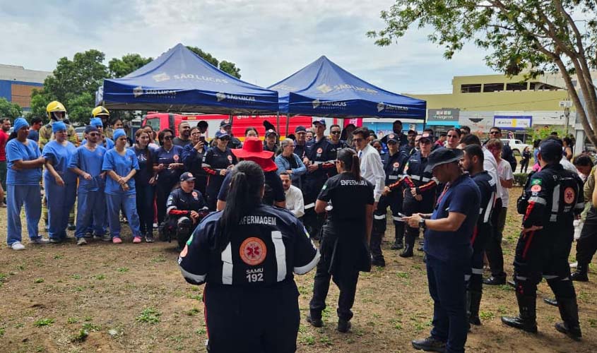 Simulado do Samu mobiliza forças de saúde e segurança em Ji-Paraná