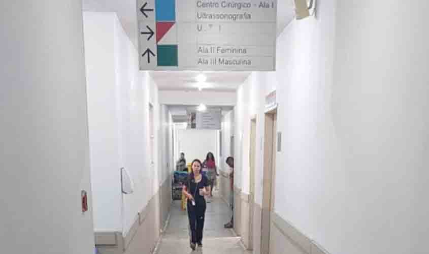 Corredores vazios no Hospital João Paulo II refletem ações eficazes do governo de Rondônia na saúde pública