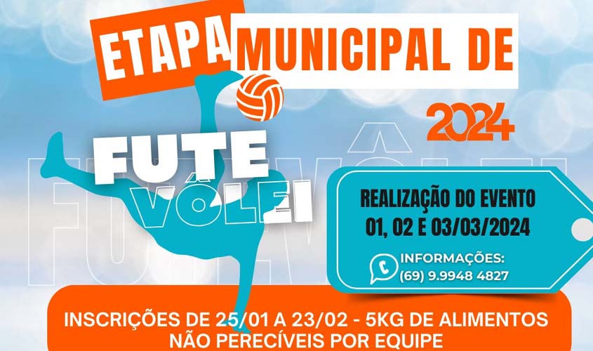 Prefeitura abre inscrições para a Etapa Municipal de Futevôlei