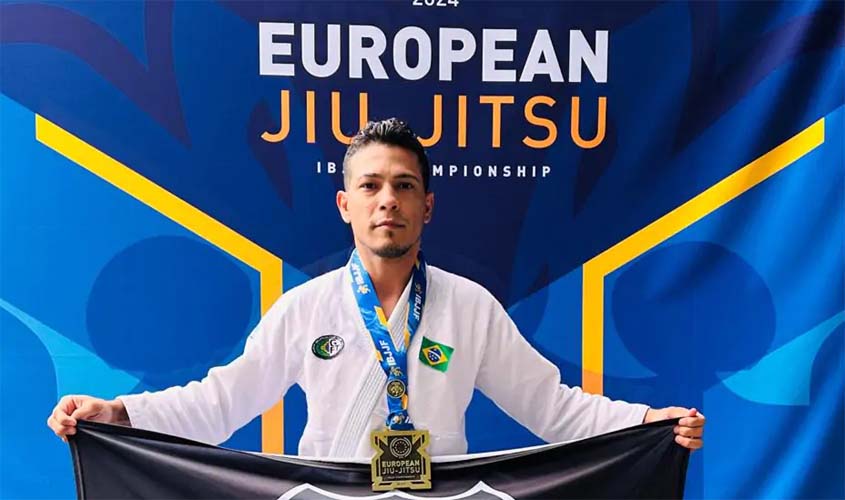 Edevaldo Neves parabeniza policial penal Ângelo Rafael por conquista no campeonato europeu de Jiu-Jitsu