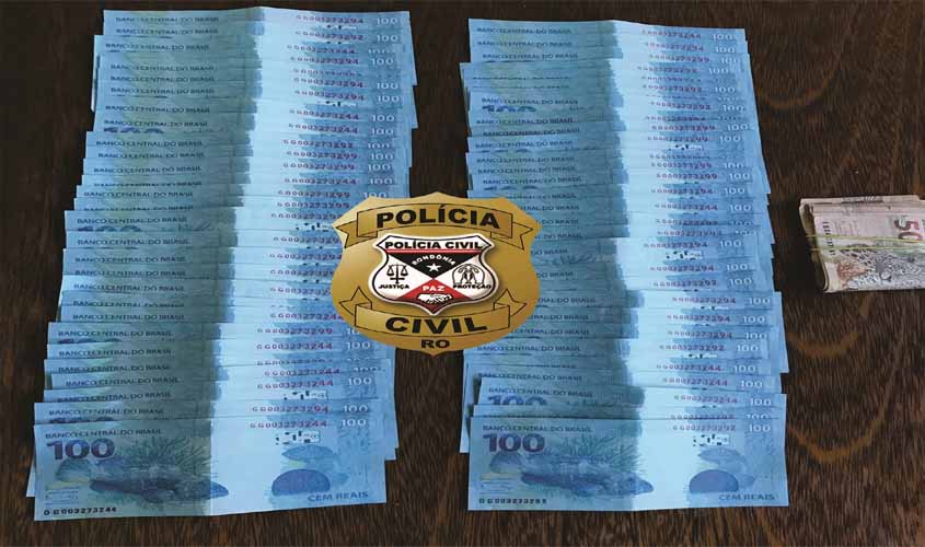 Polícia civil durante investigação de tráfico prende suspeito com R$ 6 mil em notas falsas